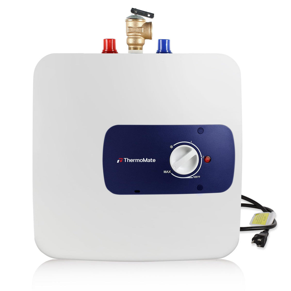 ThermoMate Mini Tank under-sink setup showing instant hot water at the faucet.