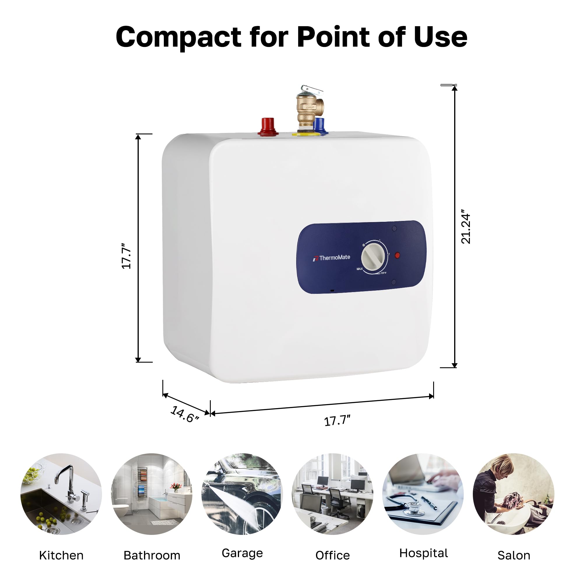 ThermoMate Mini Tank glass-lined tank provides durable insulation