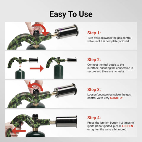 Copper gas tube and nickel-plated nozzle add durability to ThermoMaven torch.