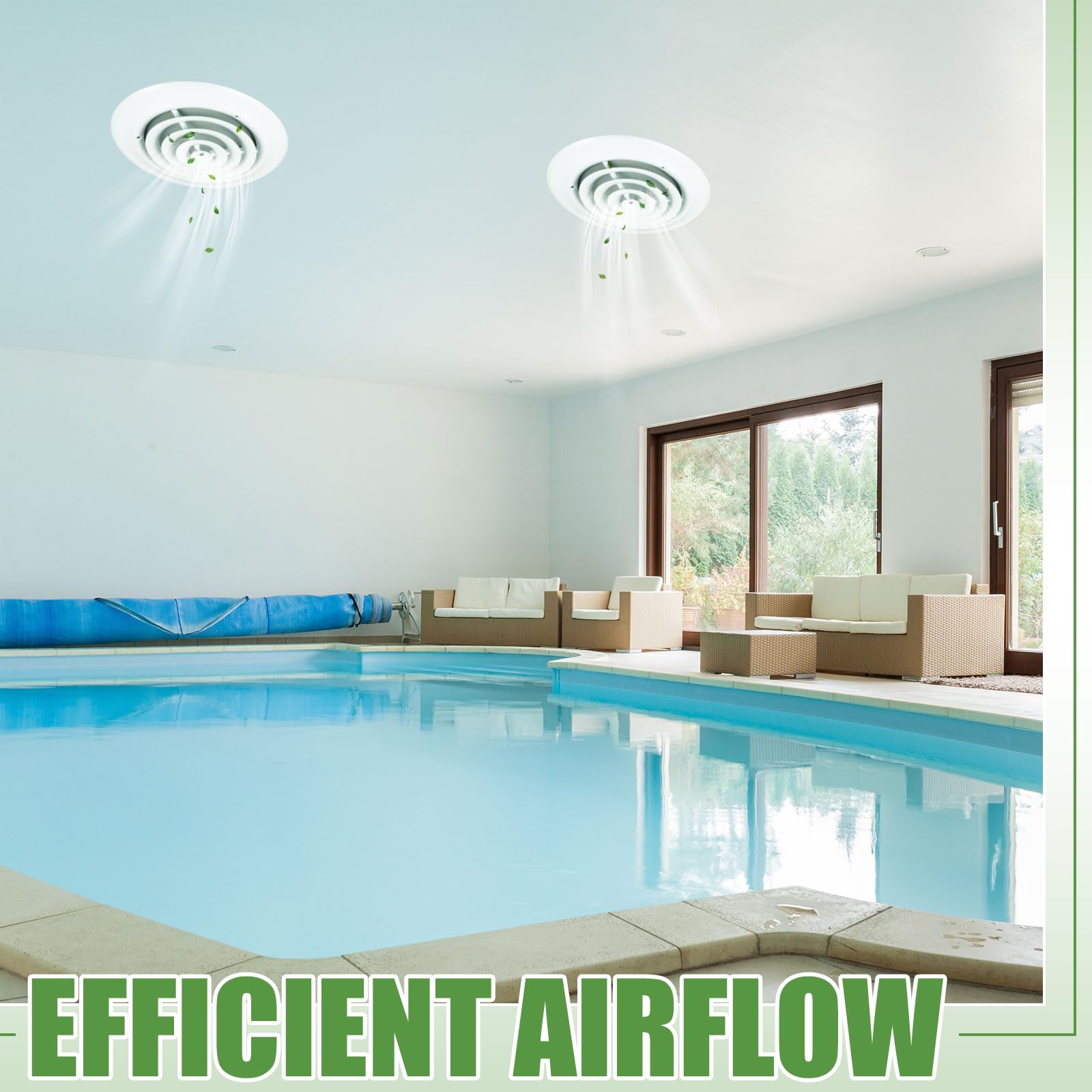 Therwen round diffuser blends with ceiling while improving airflow.