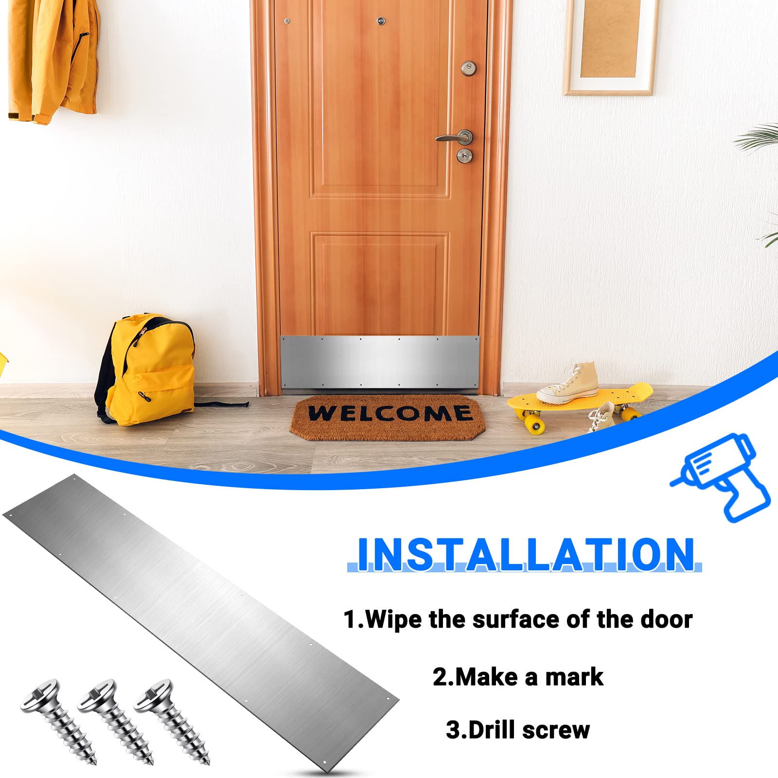 Screws pack for Therwen kick plates shown for quick installation