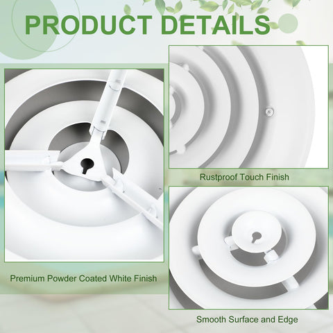 Therwen ceiling vent cover showing included installation screws for easy mounting.