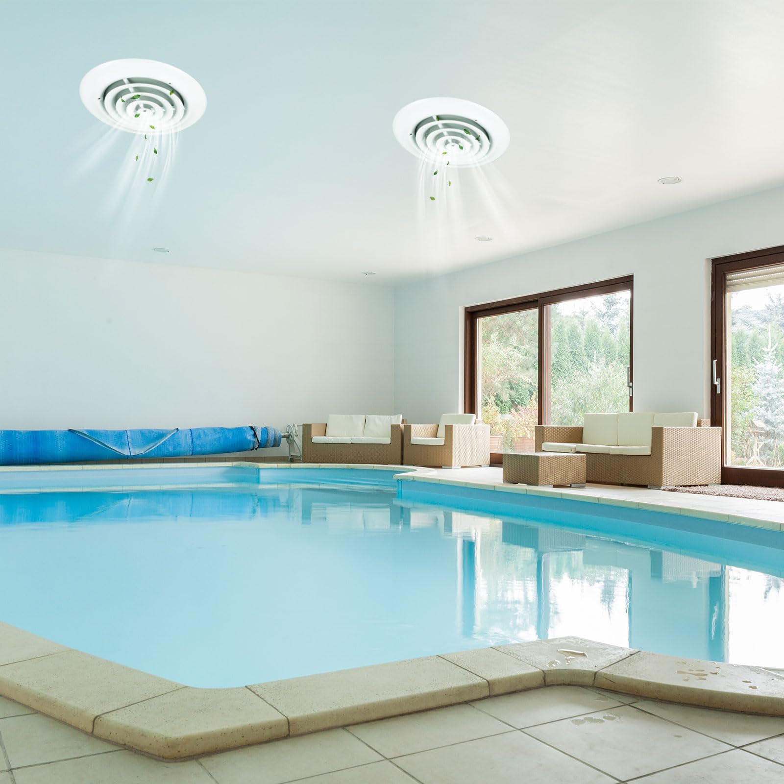 Therwen easy-install round diffuser enables fast ceiling vent mounting.
