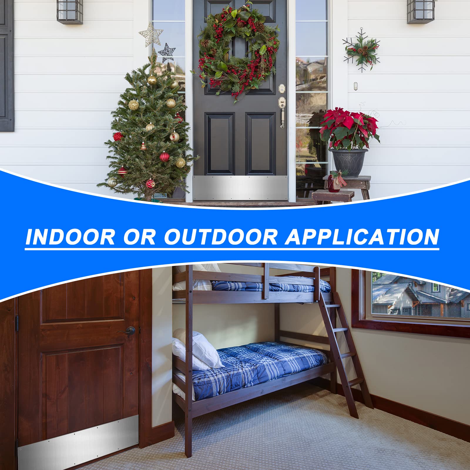 Five-pack Therwen kick plates displayed for multi-door protection