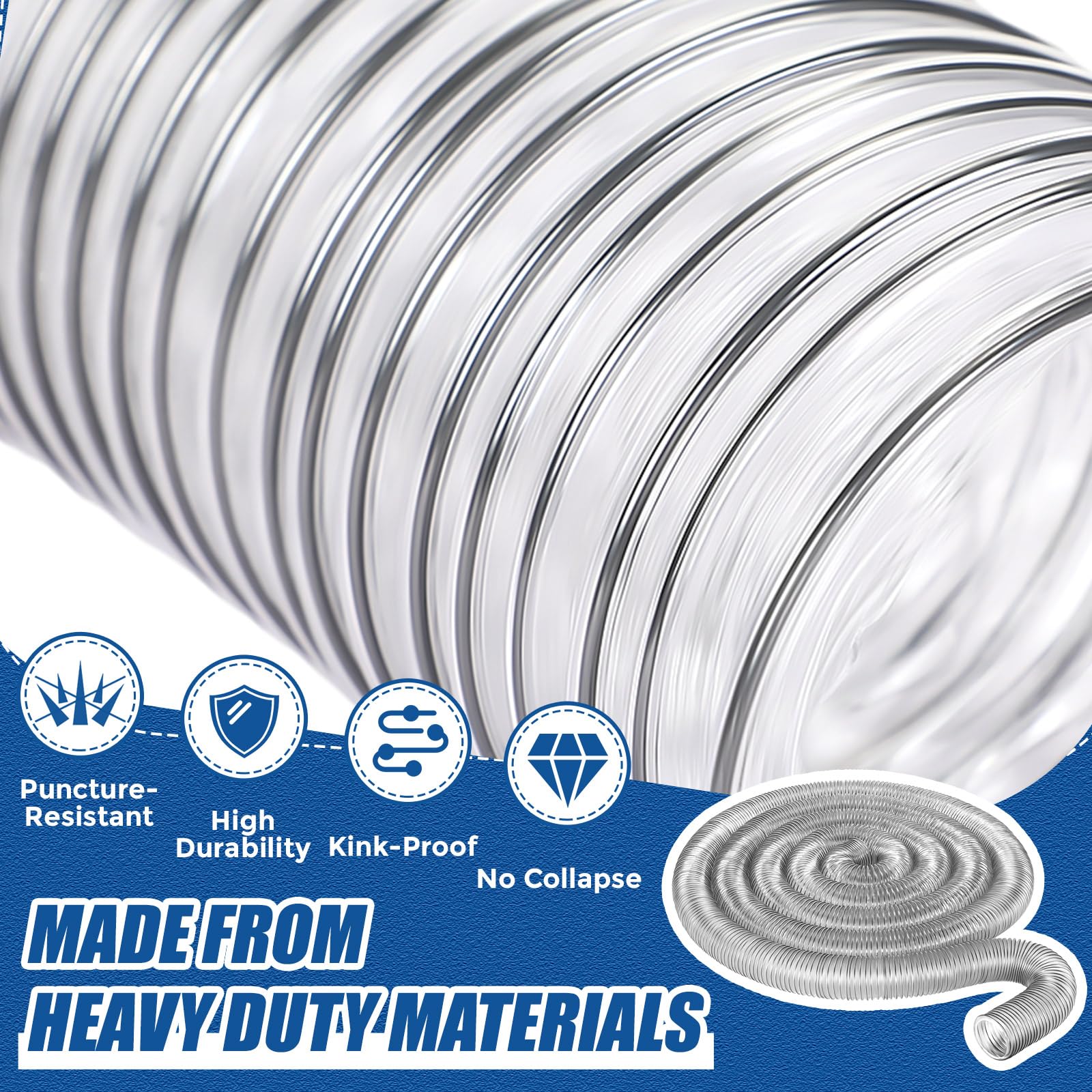 Therwen flexible vacuum hose enables easy routing around equipment and corners.