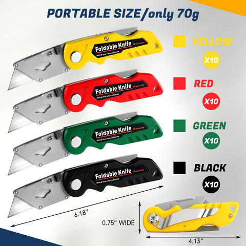 Therwen folding knife yellow closed ideal for quick, safe blade access