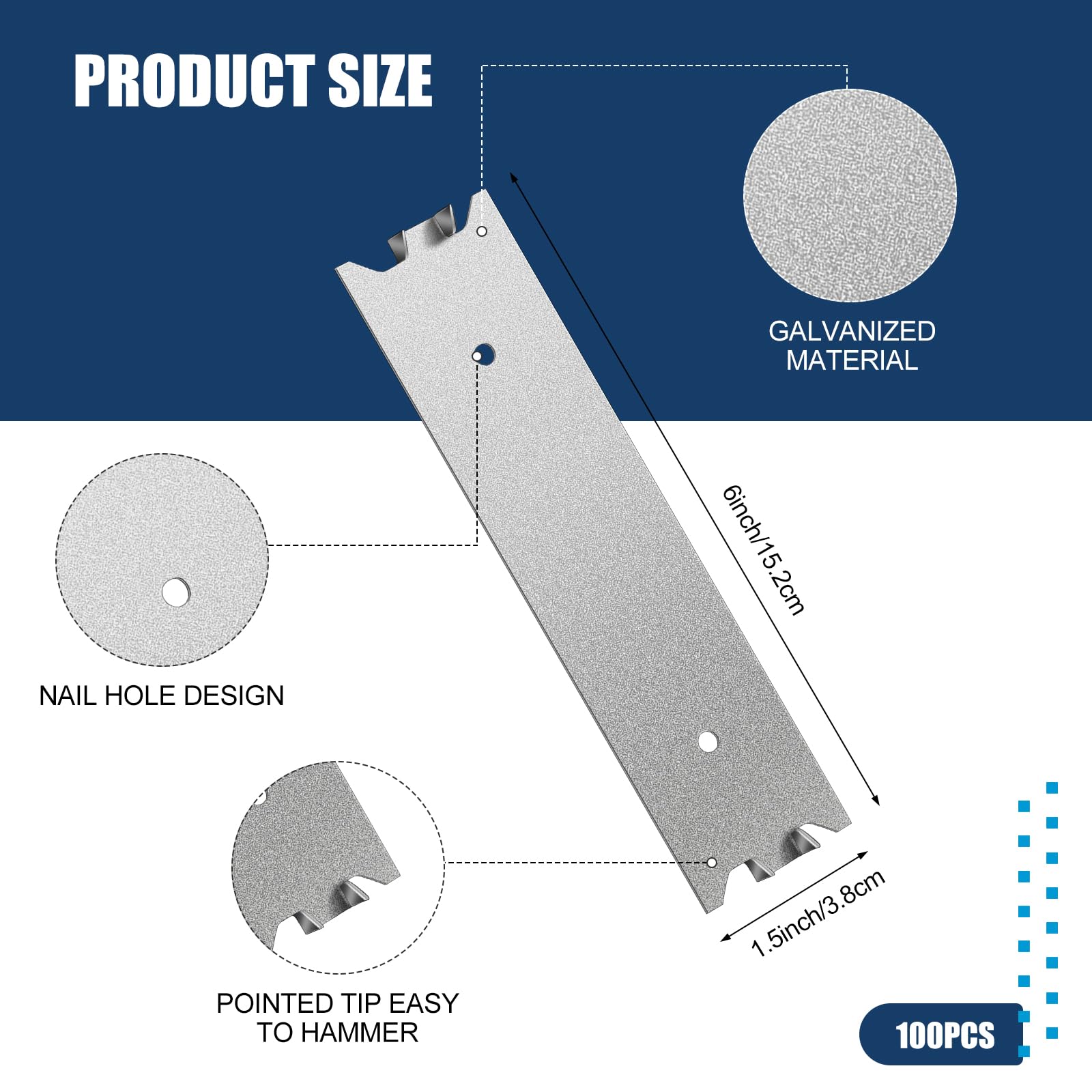 Therwen galvanized nail plates provide rust resistance and long-lasting protection.
