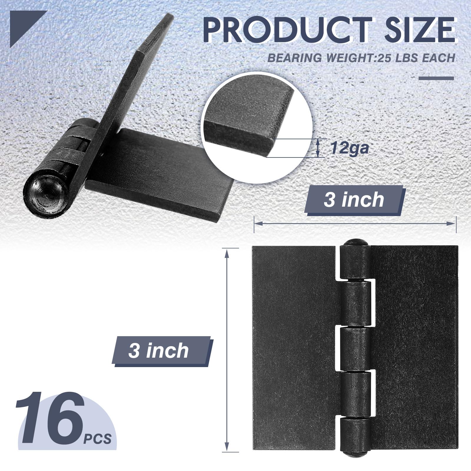 Therwen heavy-duty steel weld hinges resist corrosion for lasting outdoor use.