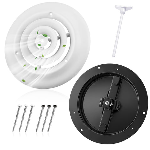 Therwen round vent cover with 6-inch diffuser for improved airflow.