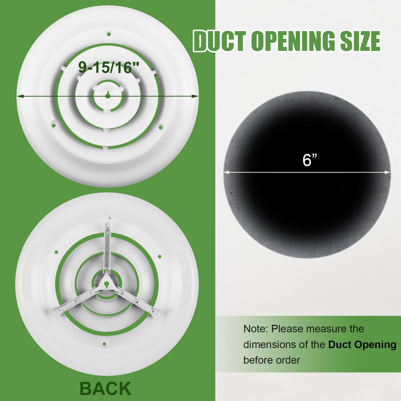 Therwen round vent diffuser with steel construction for lasting durability.