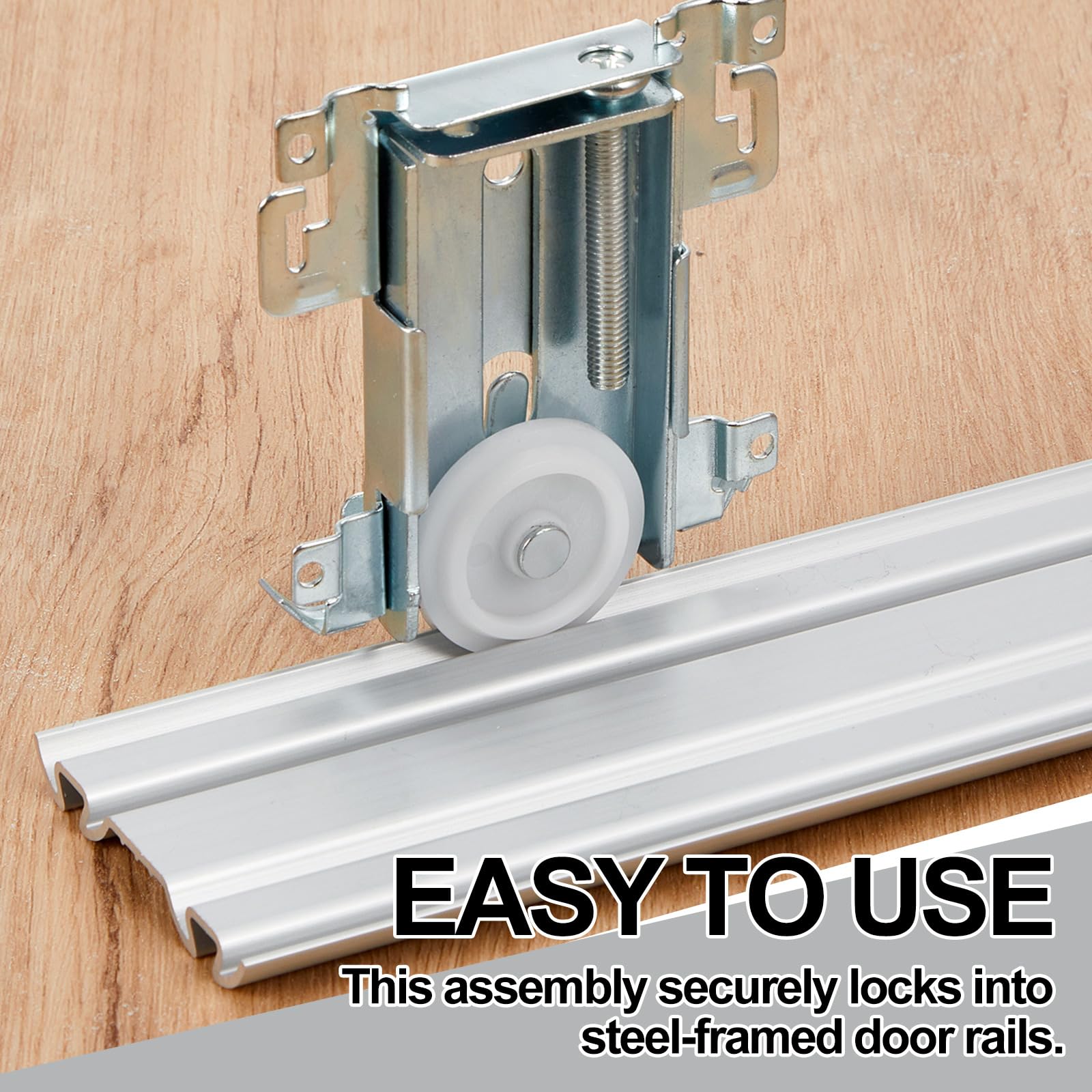 Snap-in bracket clip ensures secure alignment in the track