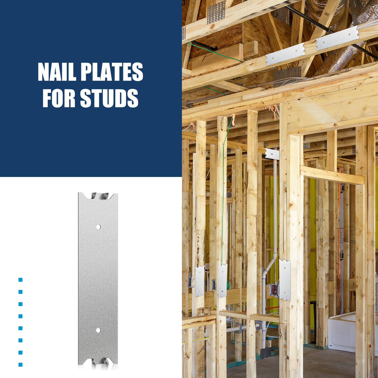 Therwen stud protector with pre-drilled holes simplifies quick securing.
