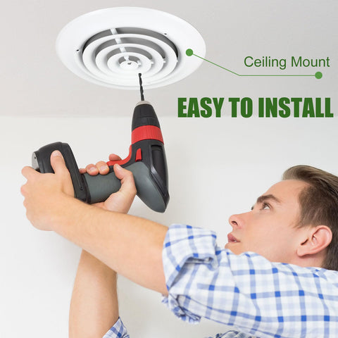 Therwen vent cover adds a clean, decorative touch to ceilings.