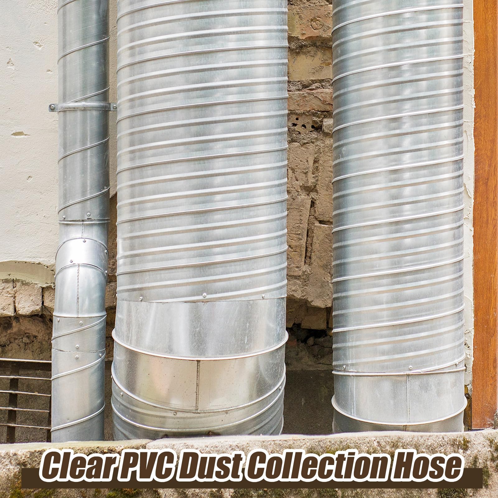 Therwen versatile dust hose used with dust collectors, shop vacs, and lawn equipment.
