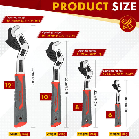 THEshyop 8-inch self-locking wrench with anti-slip jaws for steady tightening.