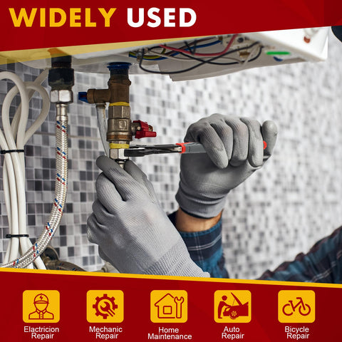 THEshyop wrench set on a workbench demonstrates versatile pipe and nut gripping.