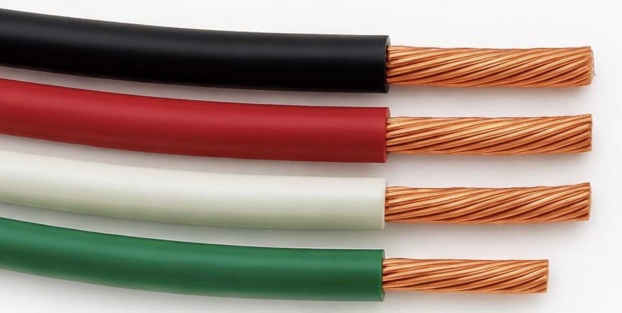 5 ft THHN wire set with black, red, white conductors for quick panel hookups.