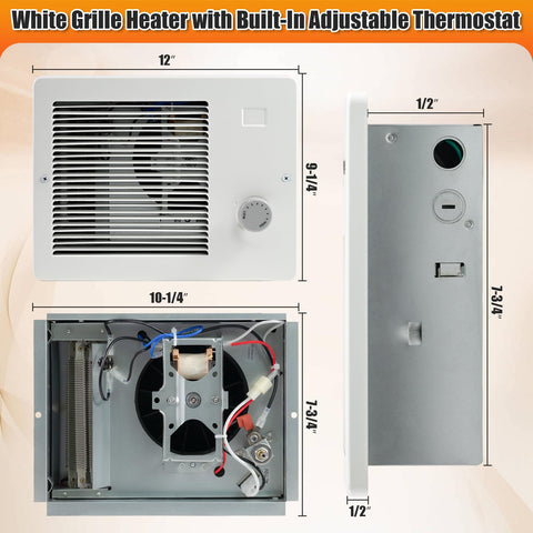 Thiadrs wall heater silent motor keeps warmth quiet and unobtrusive.