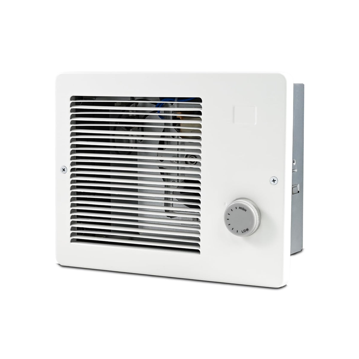 Thiadrs wall heater with thermostat control provides adjustable warmth for any living space.