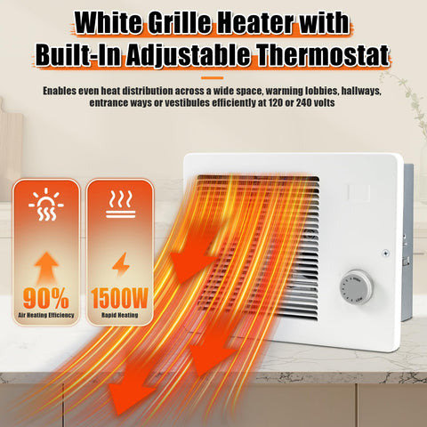 Thiadrs wall heater installation on the wall saves floor space.