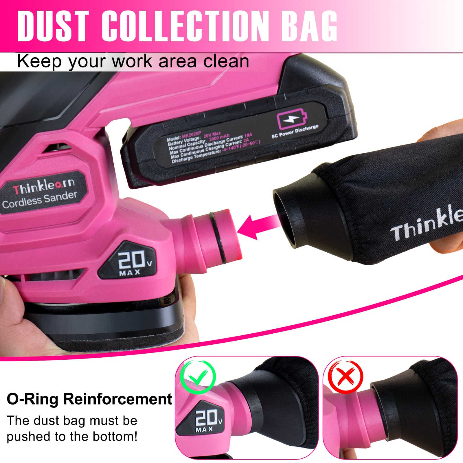 ThinkLearn sander uses the hook-and-loop system for quick sandpaper changes.