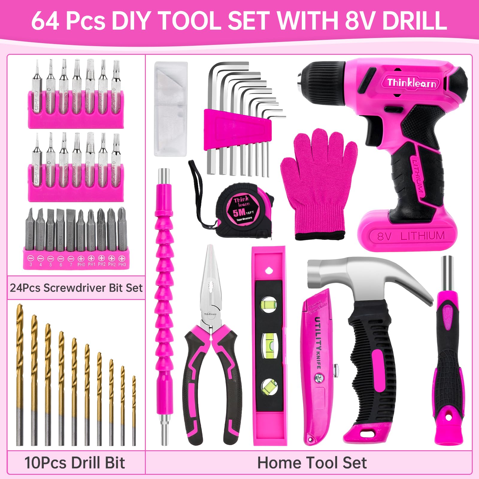 ThinkLearn pink tool kit carry case for on-the-go projects.