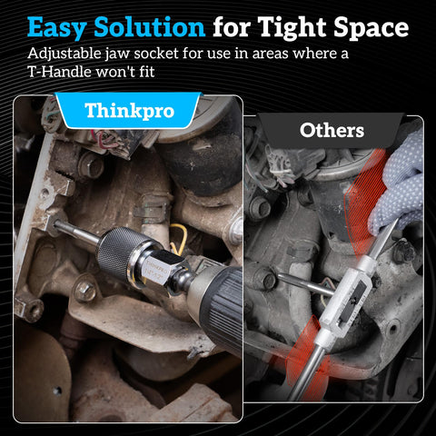 Thinkpro adjustable jaws securely grip taps to prevent slipping during repairs.