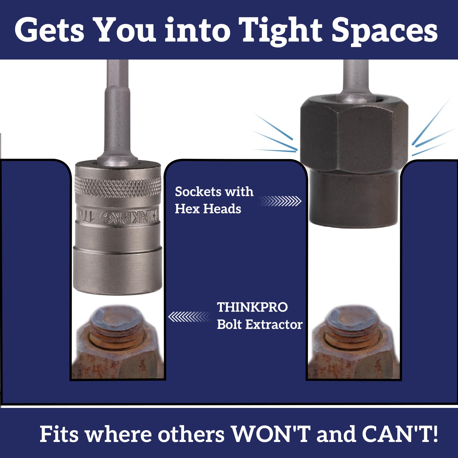 ThinkPro chrome-moly steel construction for durability against seized fasteners