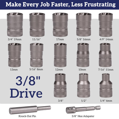 ThinkPro 15-piece SAE and Metric sizes suitable for most vehicles