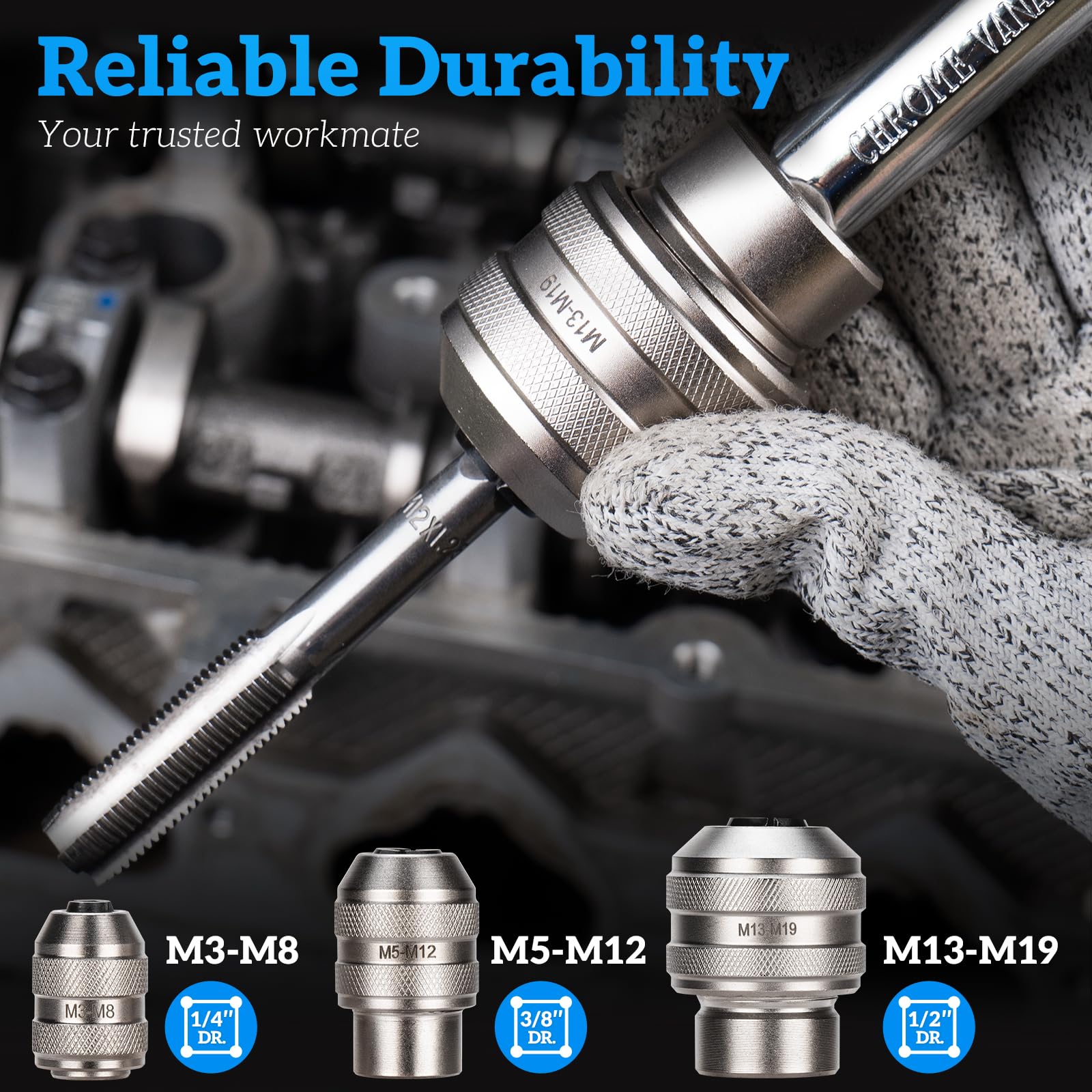 Thinkpro sockets secure square shanks to prevent slippage during use