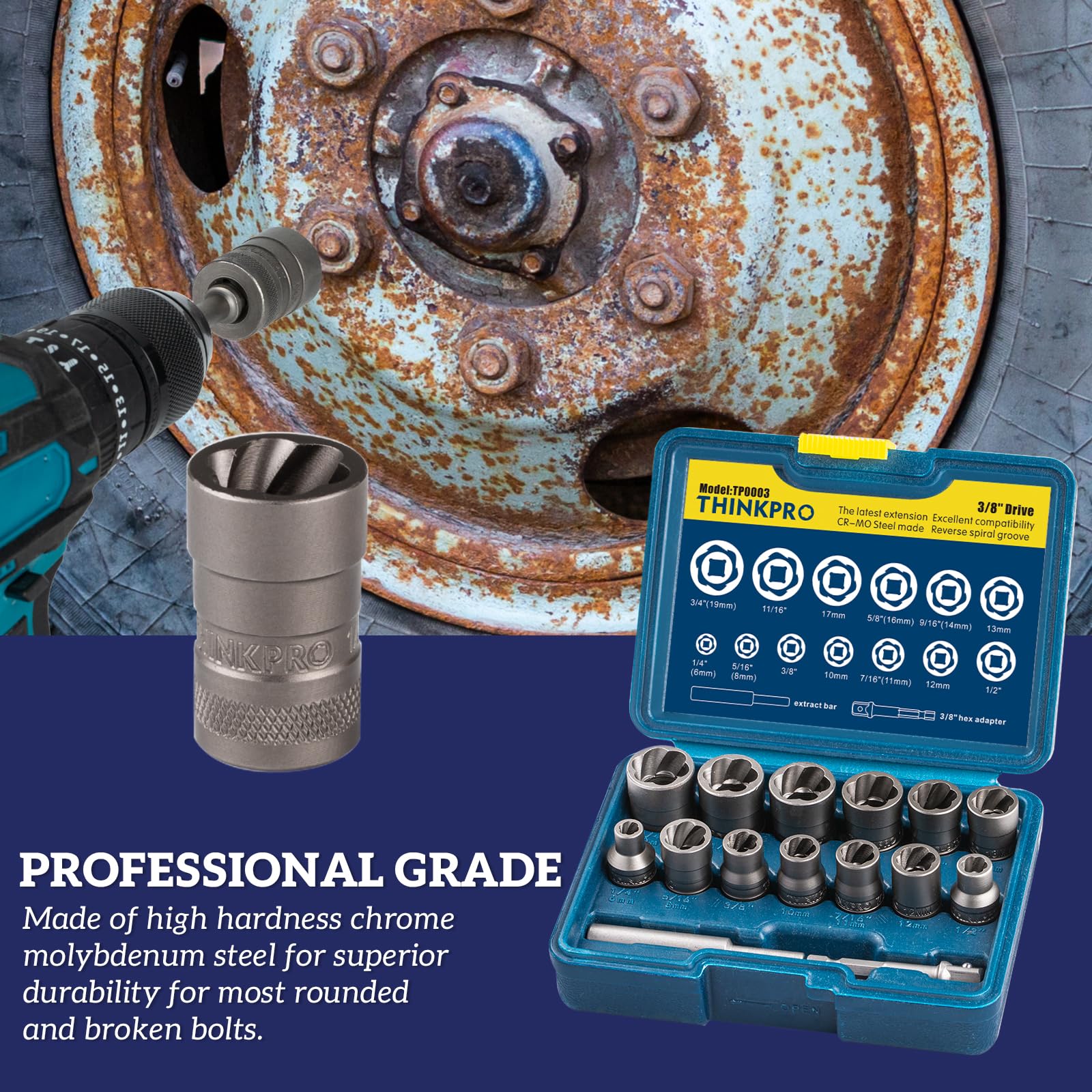 ThinkPro round-head design fits tight spaces like wheel wells