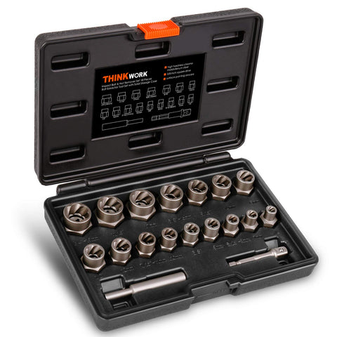 THINKWORK Bolt Extractor Kit in full view ready for damaged bolt removal