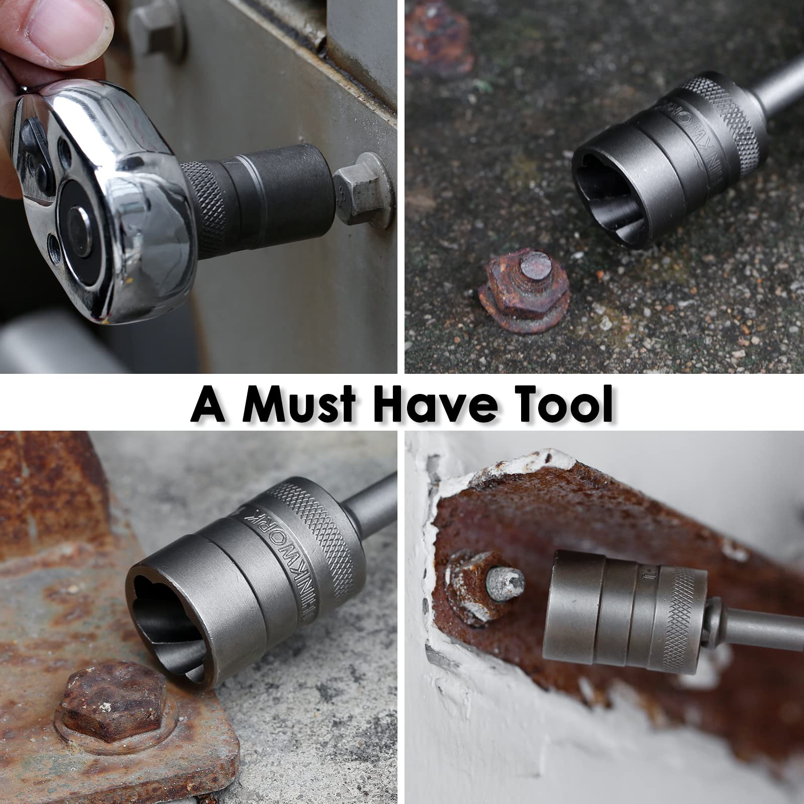 THINKWORK Bolt Extractor Kit removes damaged or rusted fasteners