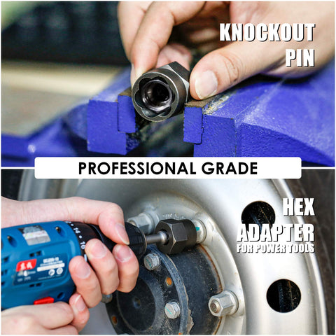 THINKWORK Bolt Extractor Kit with hex adapter demonstrates tool compatibility