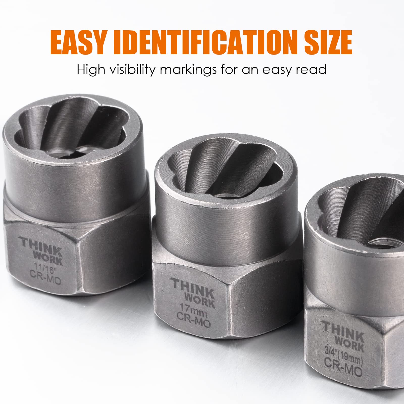 THINKWORK Bolt Extractor Kit supports lug nut removal for stranded fasteners