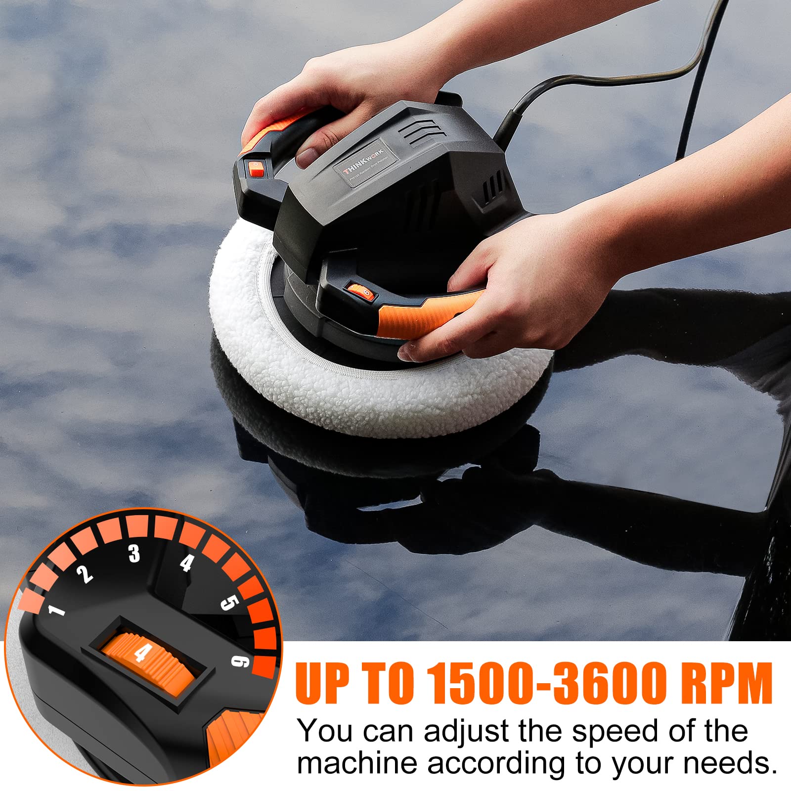 Thinkwork Buffer Polisher featuring six-speed dial for adaptable finishes