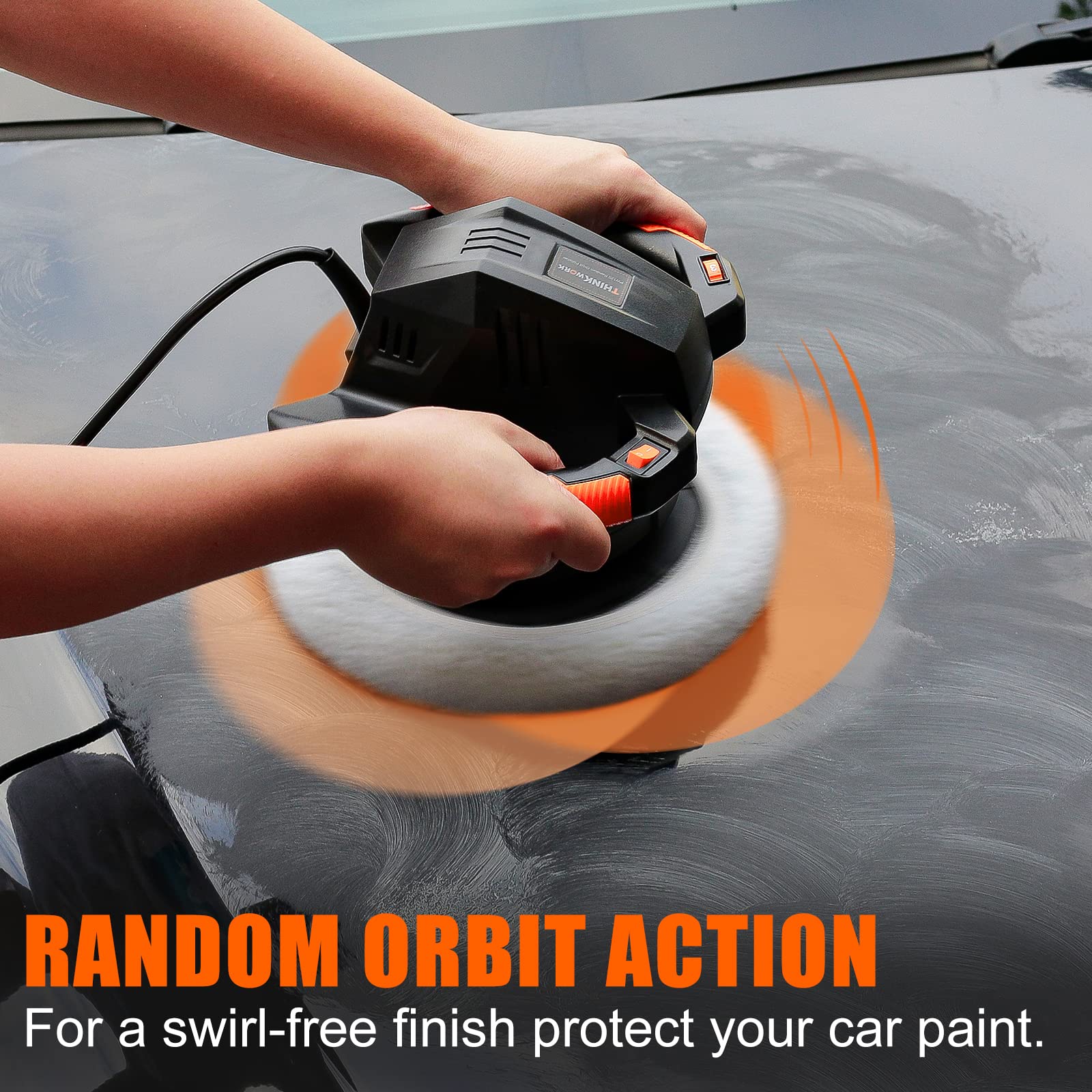 Thinkwork Buffer Polisher with front-mounted switch for easy control