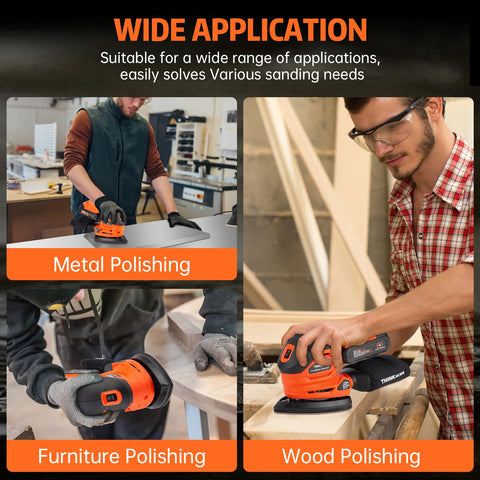 Thinkwork ergonomic grip reduces fatigue during detailed sanding.