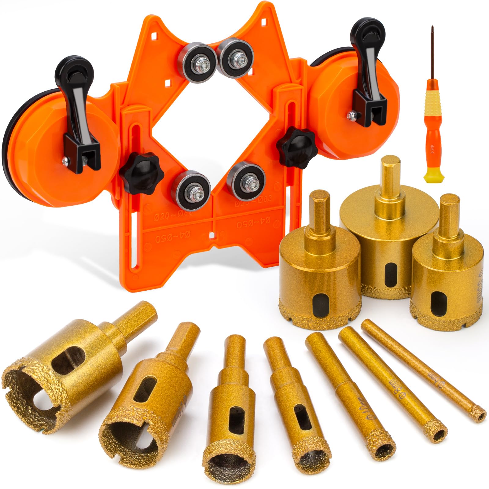 THINKWORK Diamond Hole Saw Kit in action cutting tile smoothly