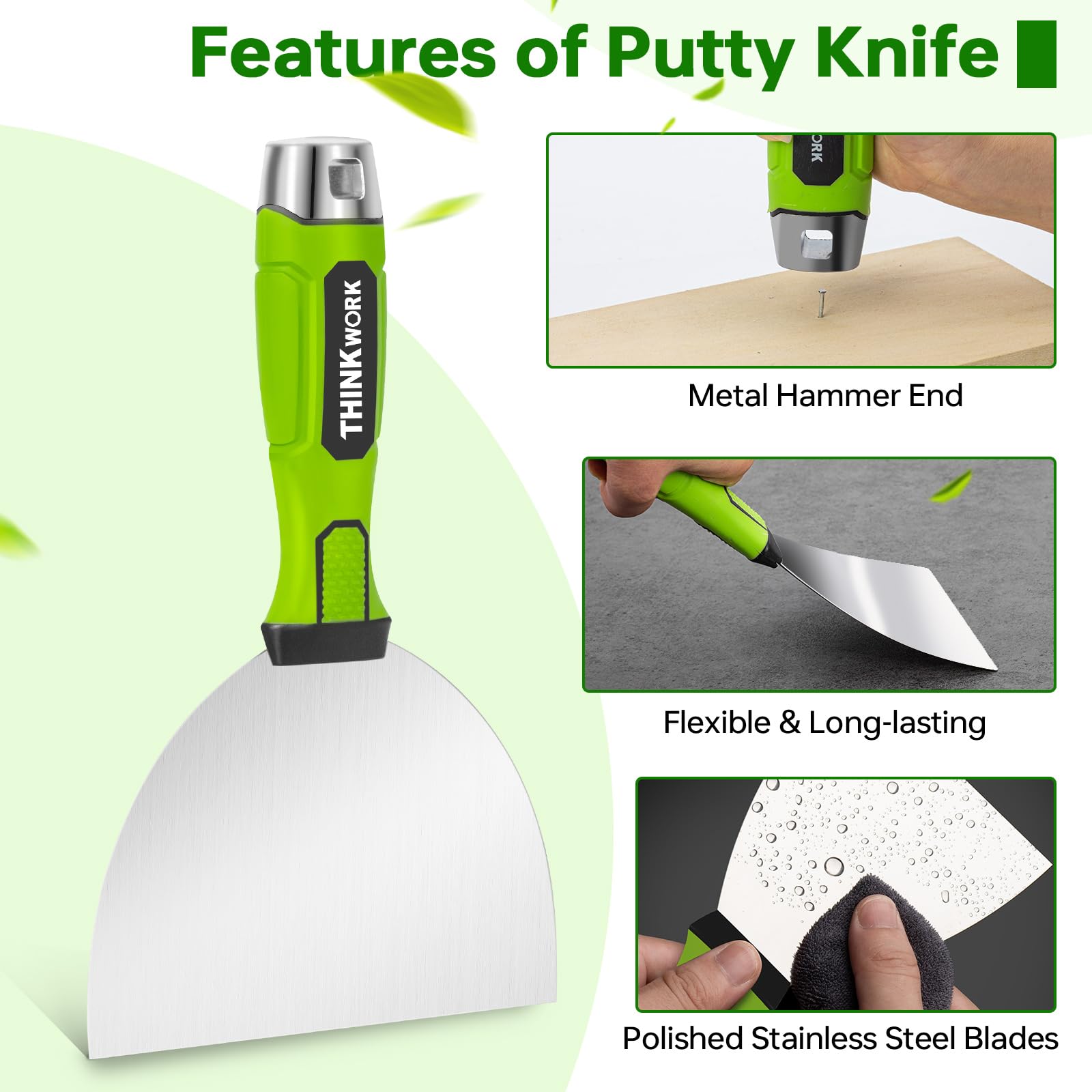 Thinkwork putty knife 6-inch for larger patches and even coats