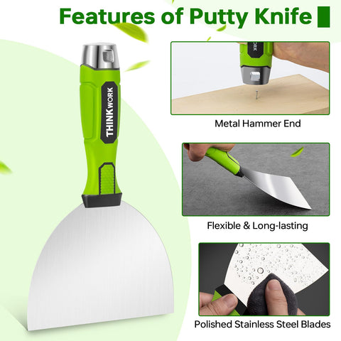 Thinkwork putty knife 6-inch for larger patches and even coats