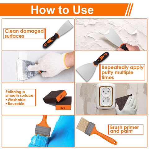 Thinkwork ergonomic-handle putty knives for comfortable use
