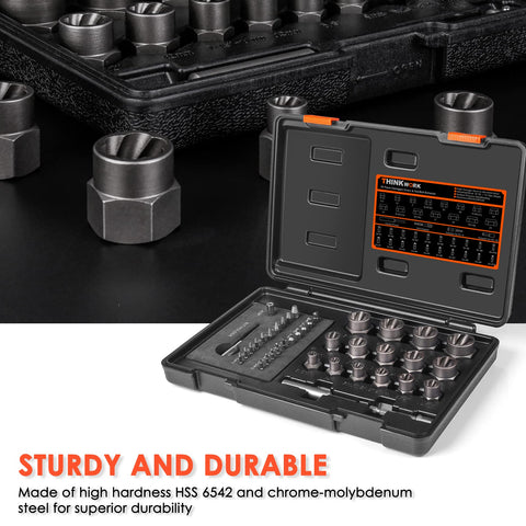 THINKWORK organized blow-mold case keeps accessories secure during job-site use.