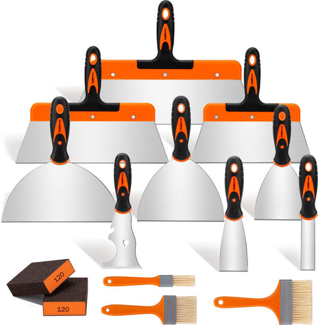 Thinkwork putty knife set with 14 pieces for diverse drywall tasks