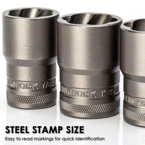 THINKWORK reverse-spiral flutes grip tightly as you turn.