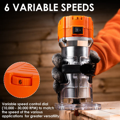Thinkwork Router Tool with speed dial for precise material matching.