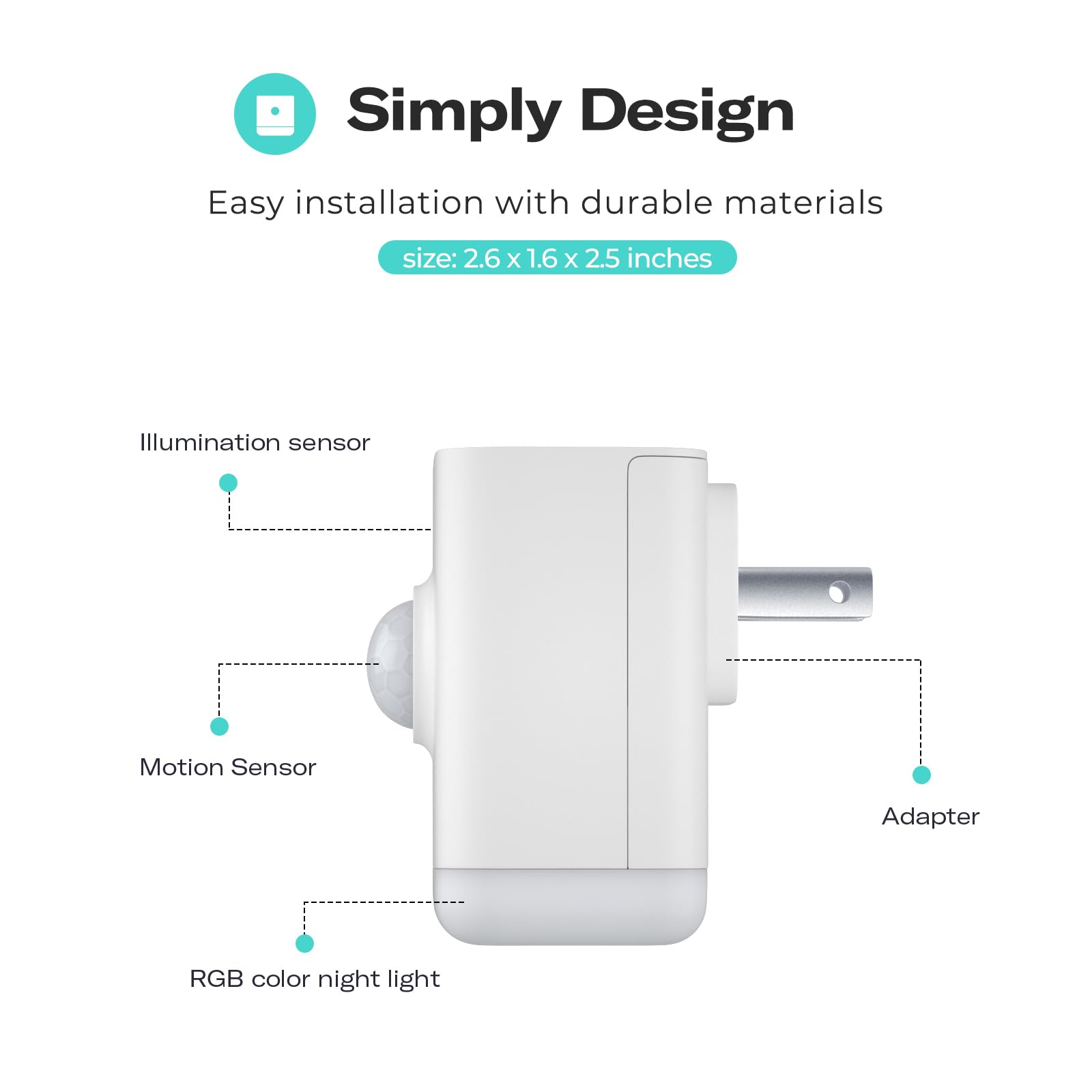 THIRDREALITY night light with illumination sensor activates softly in dark hallways