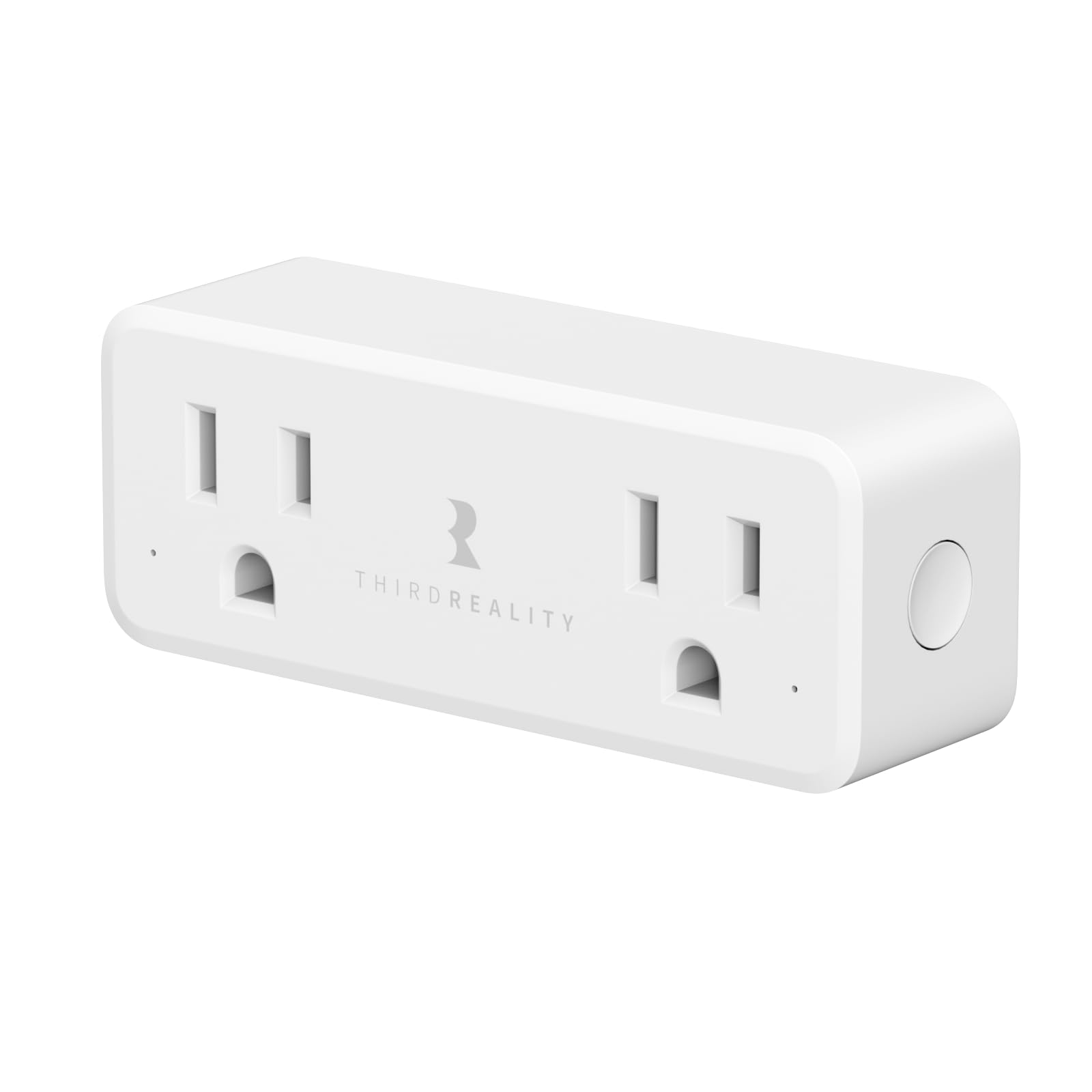 THIRDREALITY Smart Dual Plug installed in a wall outlet with two independently controlled sockets for versatile use