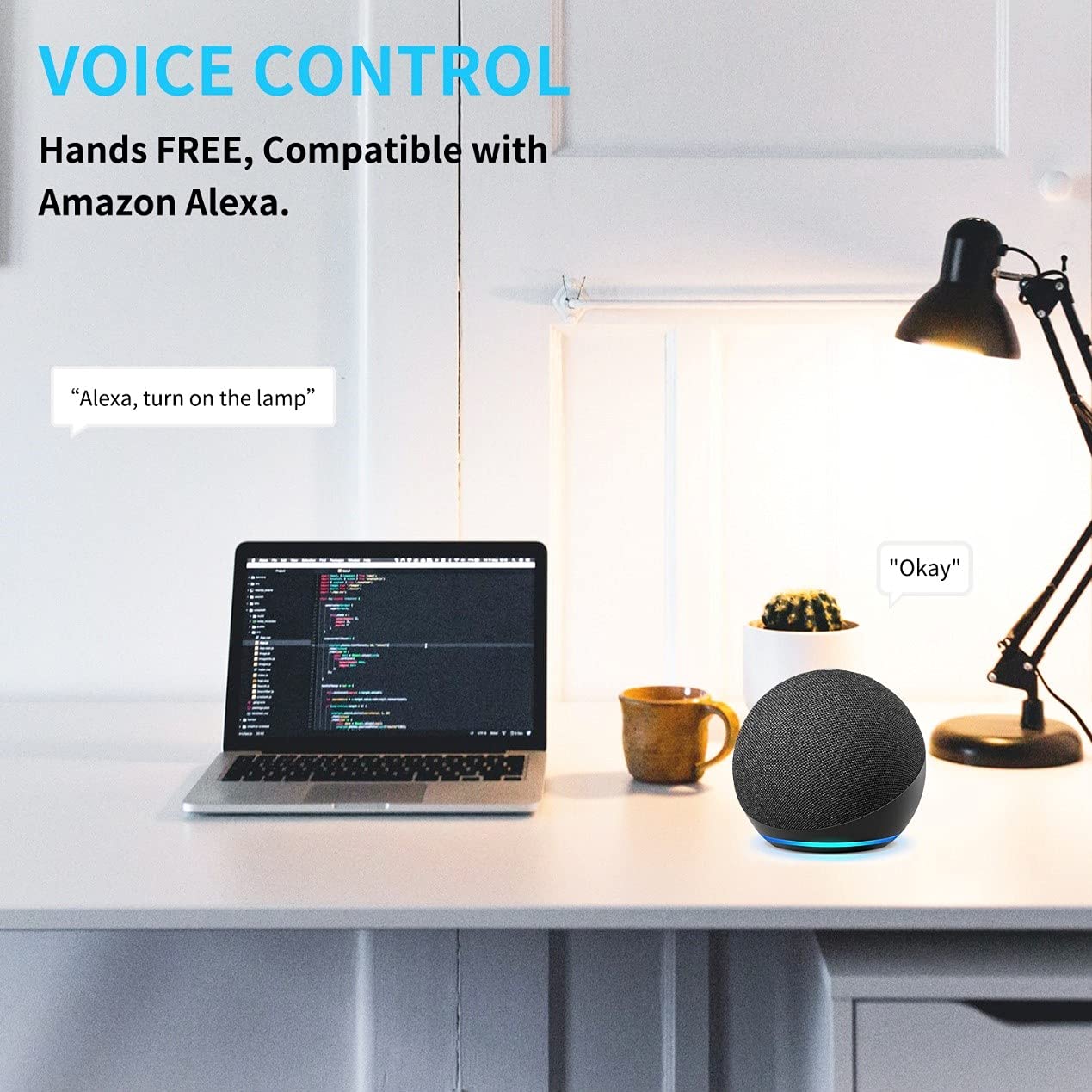 THIRDREALITY Smart Plug with voice control demonstrates hands-free on/off via Alexa.
