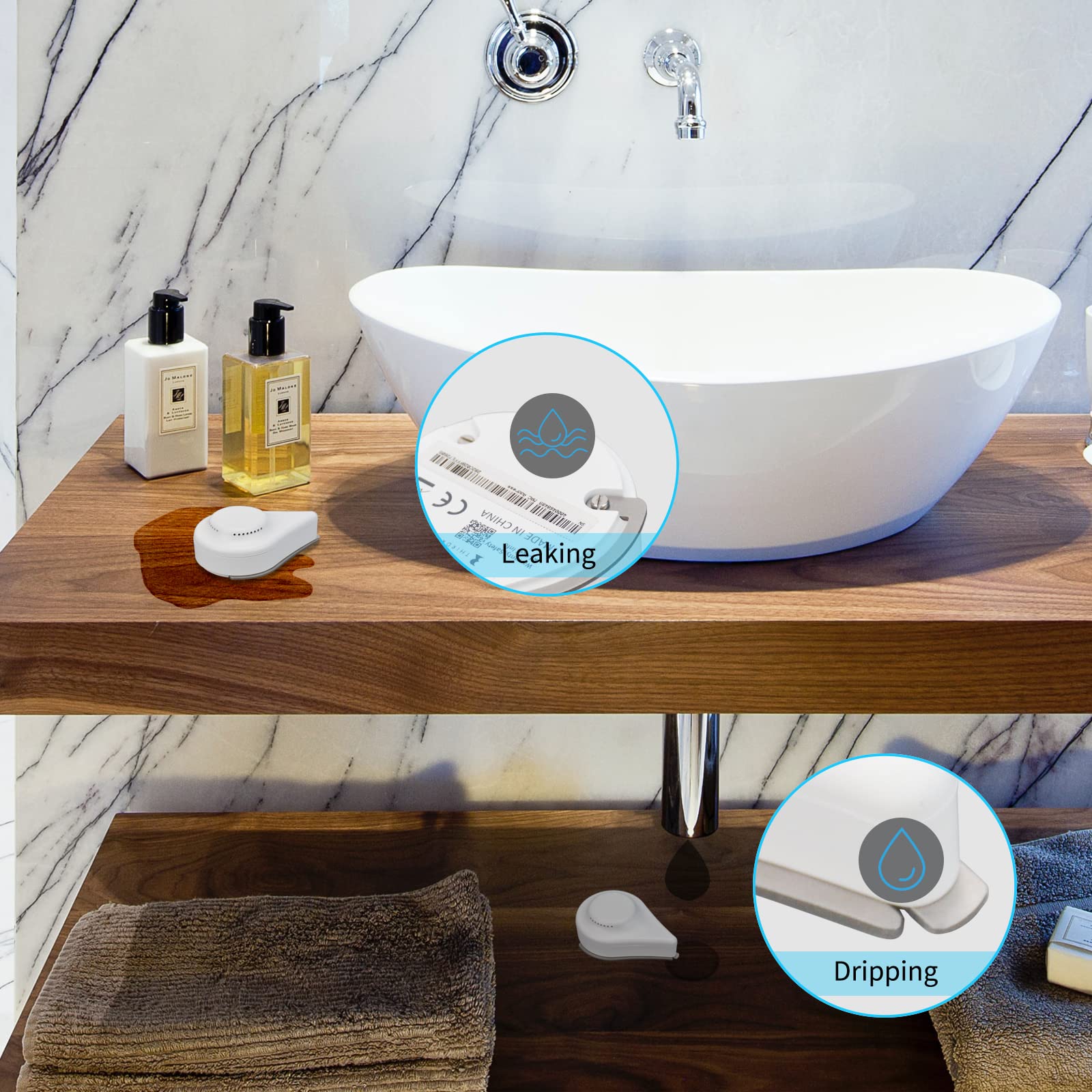 ThirdReality water leak sensor compatible with Zigbee hubs like SmartThings.